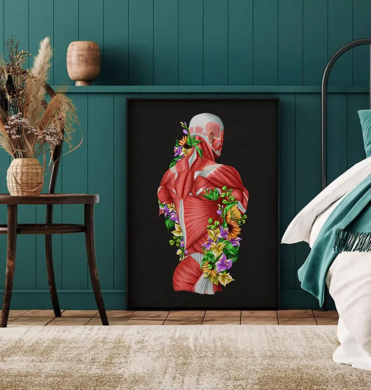 Anatomie der Muskeln - Floral- Schwarz | Codex Anatomicus Sale
