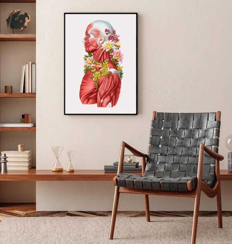 Anatomie der Muskeln - Floral - Weiß | Codex Anatomicus Discount