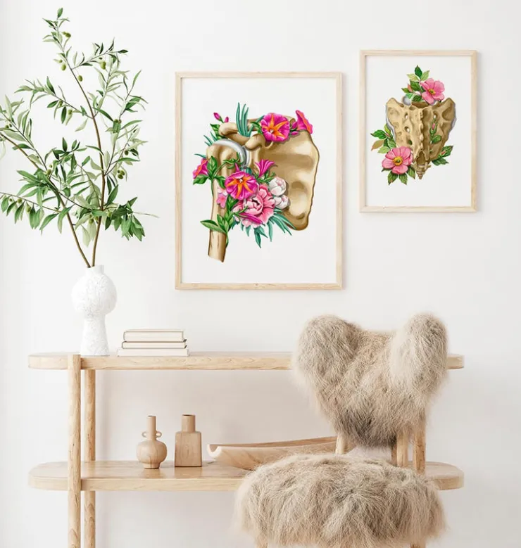 Anatomie der Schulter - Floral - Weiß | Codex Anatomicus Sale