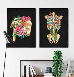 Anatomie der Schulter - Floral - Schwarz | Codex Anatomicus Online