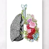 Anatomische Lunge mit Blumen - Weiß | Codex Anatomicus Outlet