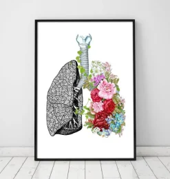 Anatomische Lunge mit Blumen - Weiß | Codex Anatomicus Outlet