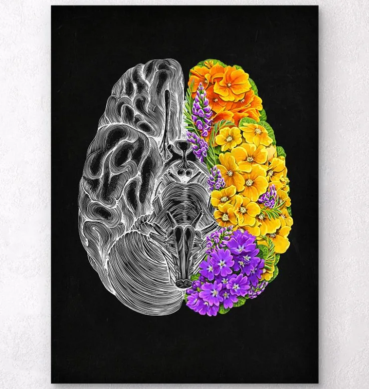 Anatomisches Gehirn mit Blumen | Codex Anatomicus Fashion
