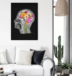 Anatomisches Gehirn mit Blumen II | Codex Anatomicus Hot