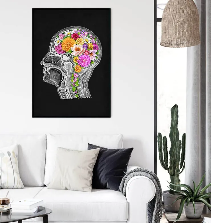 Anatomisches Gehirn mit Blumen II | Codex Anatomicus Hot