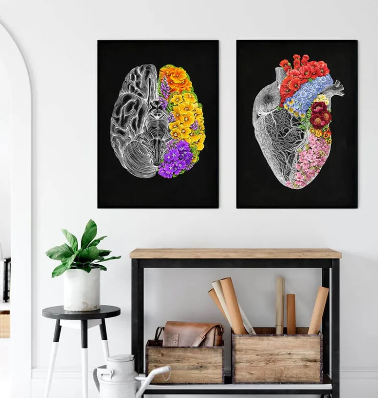 Anatomisches Gehirn mit Blumen | Codex Anatomicus Fashion