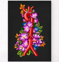 Aorta - Floral - Schwarz | Codex Anatomicus Discount