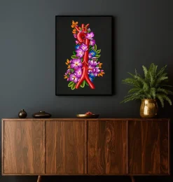 Aorta - Floral - Schwarz | Codex Anatomicus Discount
