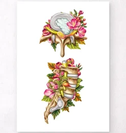 Bandscheibenvorfall - Floral - Weiß | Codex Anatomicus Hot