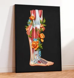 Bein Anatomie - Floral - Schwarz | Codex Anatomicus Hot