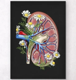 Blumennierenanatomie - Schwarz | Codex Anatomicus Hot