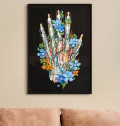 Blutgefäße der Hand - Floral - Schwarz | Codex Anatomicus New