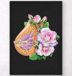 Brust Anatomie - Floral - Schwarz | Codex Anatomicus Best