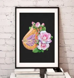 Brust Anatomie - Floral - Schwarz | Codex Anatomicus Best
