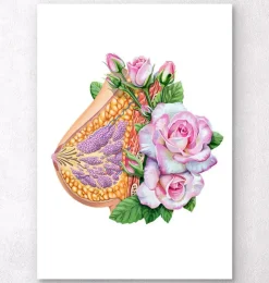 Brust Anatomie - Floral - Weiß | Codex Anatomicus Clearance
