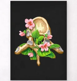Brustwirbel Anatomie - Floral - Schwarz | Codex Anatomicus Best