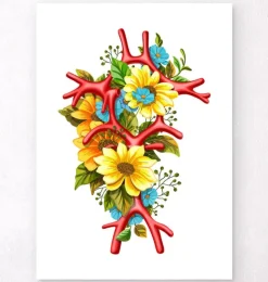 Circulus arteriosus - Floral - Weiß | Codex Anatomicus New