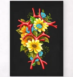 Circulus arteriosus - Floral - Schwarz | Codex Anatomicus Fashion
