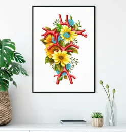 Circulus arteriosus - Floral - Weiß | Codex Anatomicus New