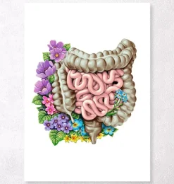 Darmanatomie - Floral - Weiß | Codex Anatomicus Clearance