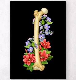 Femur Anatomie - Floral - Schwarz | Codex Anatomicus Sale