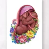 Fötus im Mutterleib - Floral - Weiß | Codex Anatomicus Best