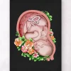 Fötus im Mutterleib II - Floral - Schwarz | Codex Anatomicus Online
