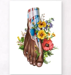 Fuß Anatomie II - Floral - Weiß | Codex Anatomicus Clearance