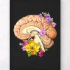 Gehirn Anatomie II - Floral - Schwarz | Codex Anatomicus New