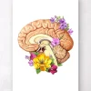 Gehirn Anatomie II - Floral - Weiß | Codex Anatomicus Outlet