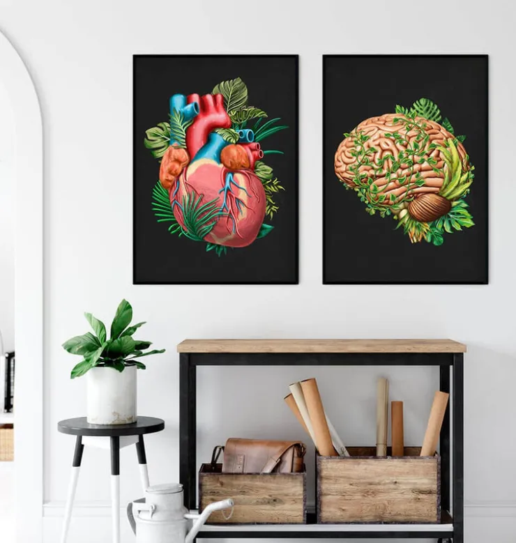 Gehirn Anatomie IV - Floral - Vintage | Codex Anatomicus Discount
