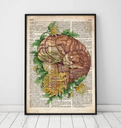 Gehirn mit Blumen - Alte Wörterbuch | Codex Anatomicus Discount