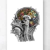 Gehirn mit Blumen - Weiß | Codex Anatomicus Outlet