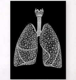 Geometrische Lungen - Schwarz | Codex Anatomicus Hot
