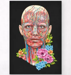 Gesichts Anatomie - Floral - Schwarz | Codex Anatomicus New