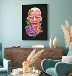 Gesichtsmuskeln Anatomie II - Floral - Schwarz | Codex Anatomicus Best