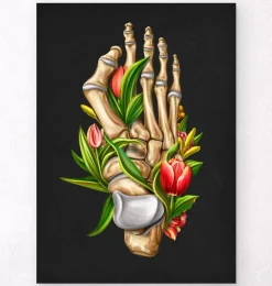 Hallux valgus - Floral - Schwarz | Codex Anatomicus Fashion