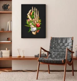 Hallux valgus - Floral - Schwarz | Codex Anatomicus Fashion