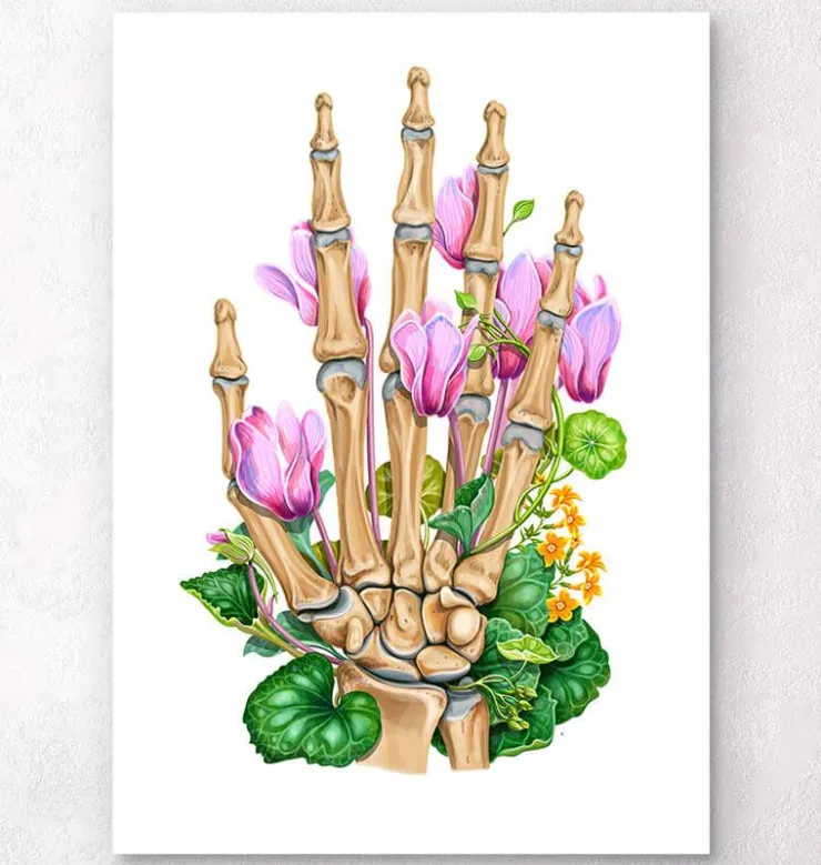 Handknochen - Floral - Weiß | Codex Anatomicus Outlet