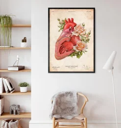 Herz Anatomie - Floral - Altes Papier | Codex Anatomicus New