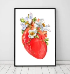 Herz Anatomie II - Floral - Weiß | Codex Anatomicus Clearance