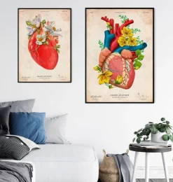 Herz Anatomie III - Floral - Vintage | Codex Anatomicus Discount