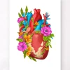 Herz Anatomie IV- Floral - Weiß | Codex Anatomicus Best