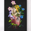 Herz Anatomie mit Blumen I - Schwarz | Codex Anatomicus Discount