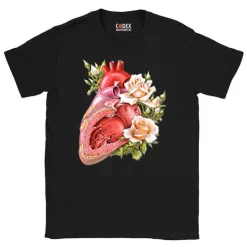 Herz II Unisex T-Shirt - Floral | Codex Anatomicus Discount