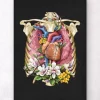 Herz, Lunge und Brustkorb - Blumen - Schwarz | Codex Anatomicus New