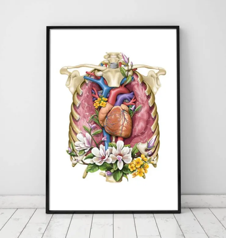 Herz, Lunge und Brustkorb - Floral - Weiß | Codex Anatomicus Fashion