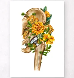 Hüftprothese - Floral - Weiß | Codex Anatomicus Sale