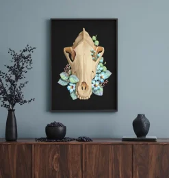 Hundeschädel - Floral - Schwarz | Codex Anatomicus Discount