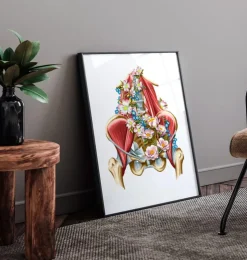 Iliacus- und Psoas-Muskeln - Floral - Weiß | Codex Anatomicus Hot